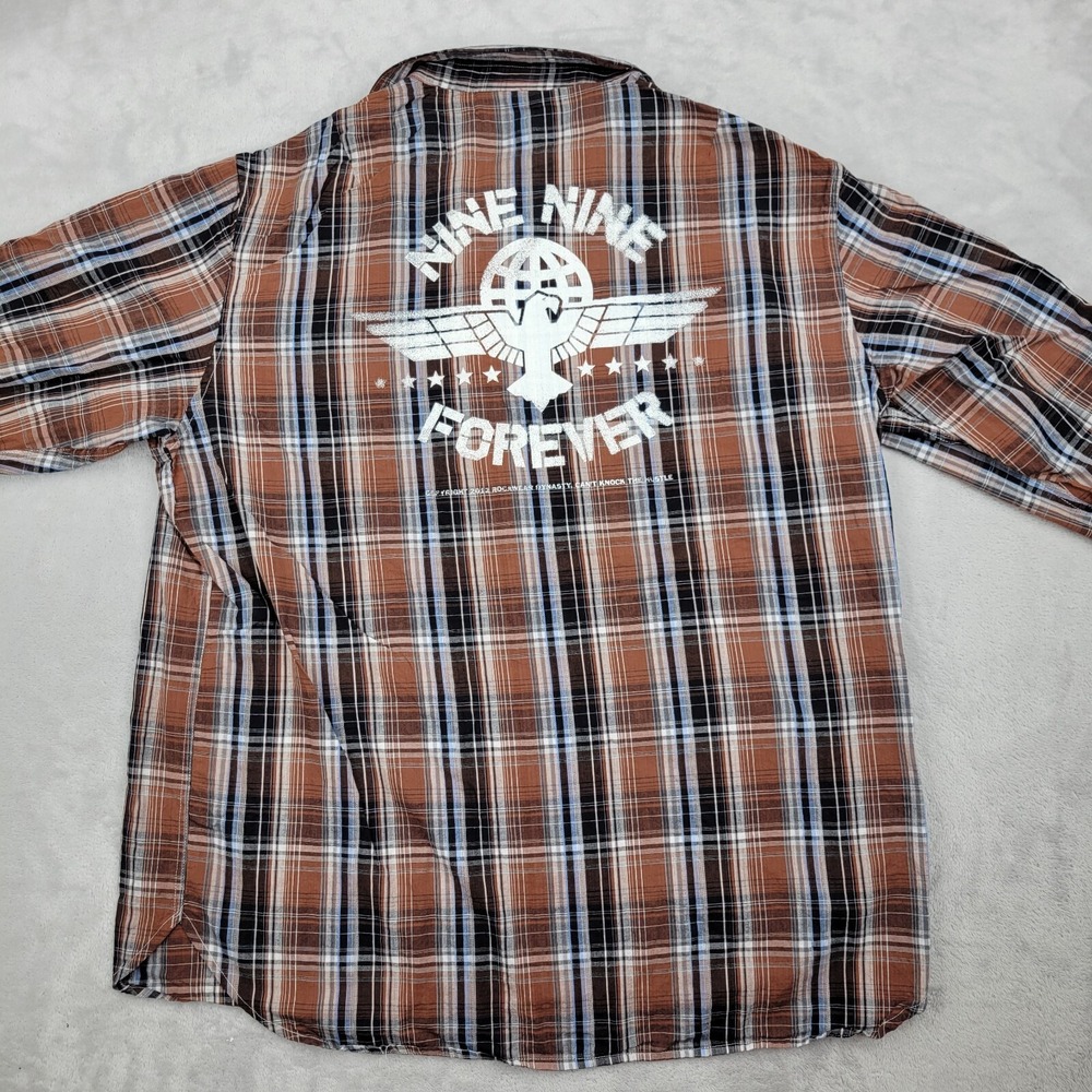 Rocawear Shirt Mens XL Button Up Spellout Roc Baggy JayZ 90s Y2K Rap Adult